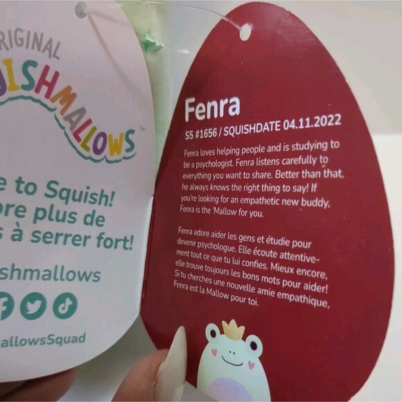 Squishmallows Fenra Frog Prince Hearts Plush S5 1656  5 Inch 2022 - Picture 5 of 7
